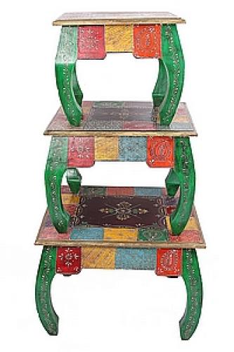 Стол набор из 3-х дерево роспись  №55