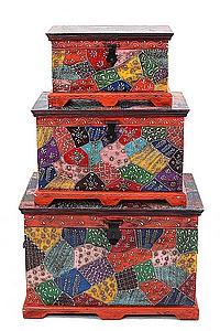 Сундук дерево роспись набор из 3-х  №80