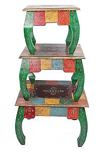 Стол набор из 3-х дерево роспись  №55