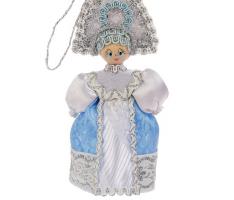 Новогодняя кукла-подвеска Снегурочка МИКС  (АК16)